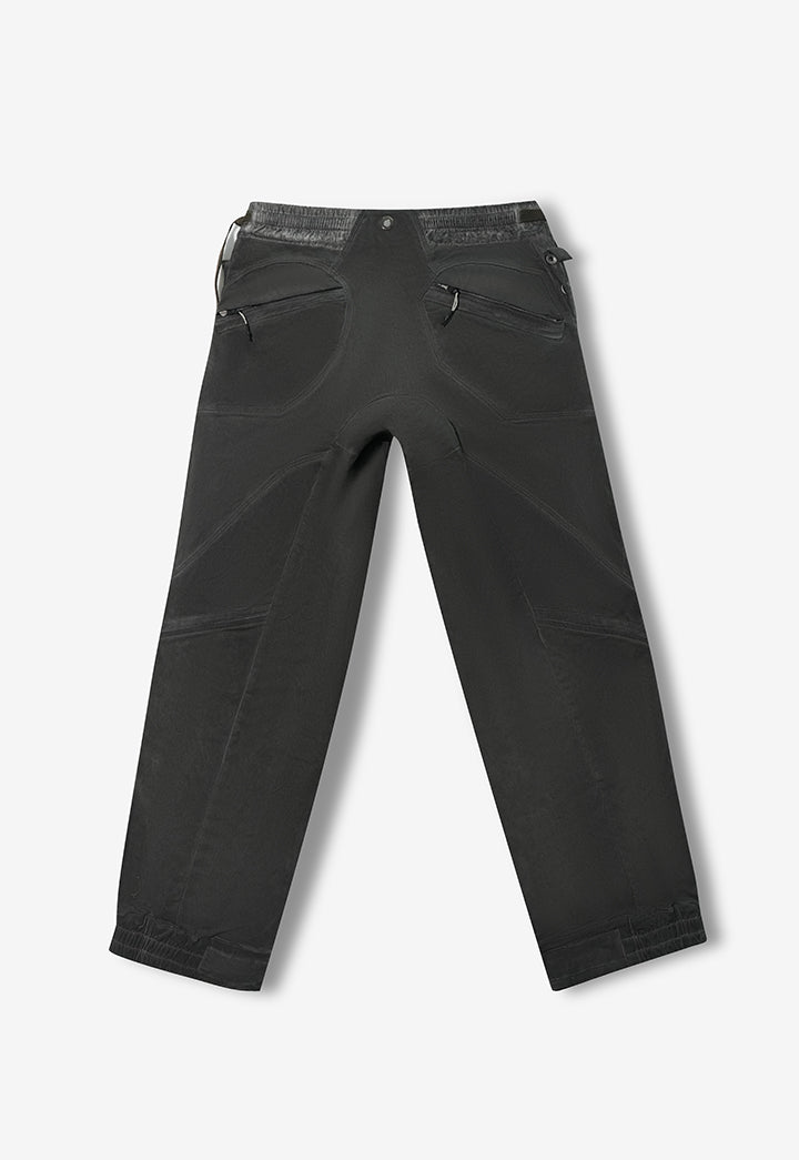 Washed 3D Panel Loose Cargo Pants