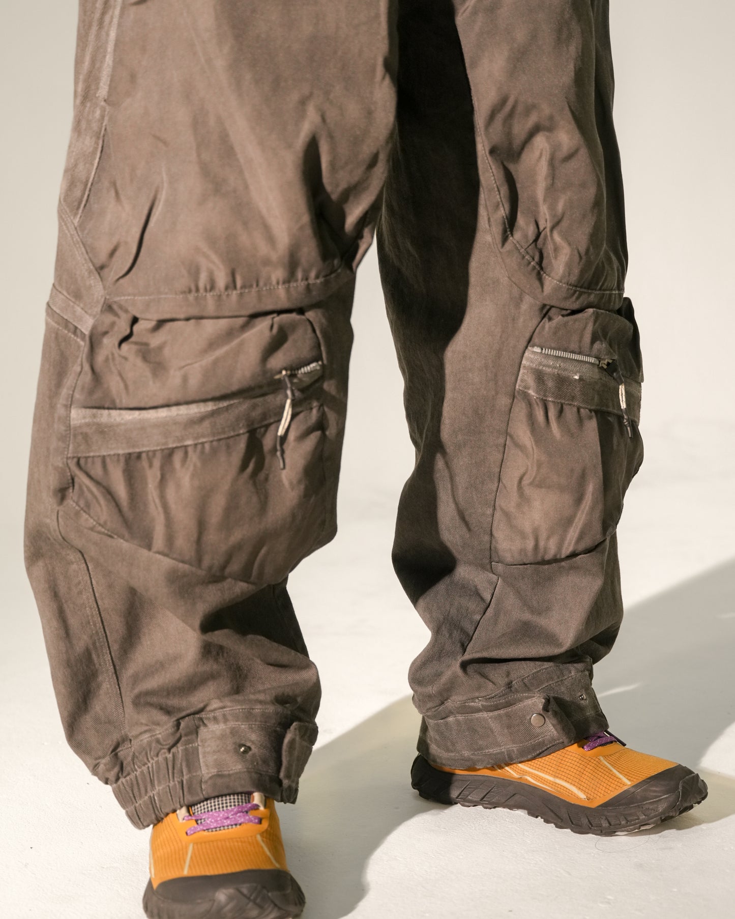 Washed 3D Panel Loose Cargo Pants