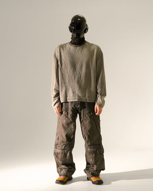 Elastic Cuff Drop Shoulder Oversized T-Shirt