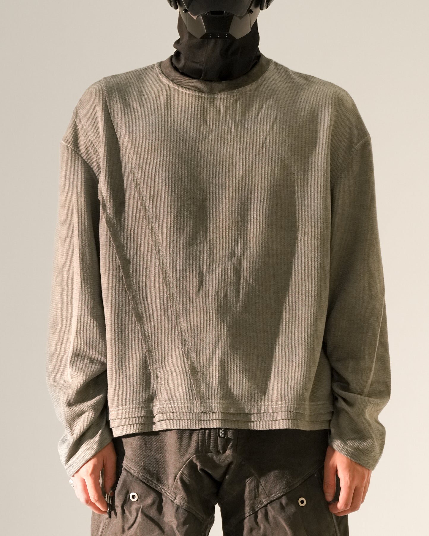 Elastic Cuff Drop Shoulder Oversized T-Shirt