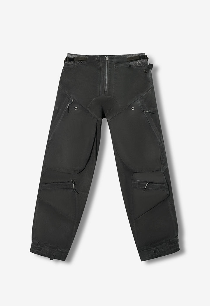 Washed 3D Panel Loose Cargo Pants